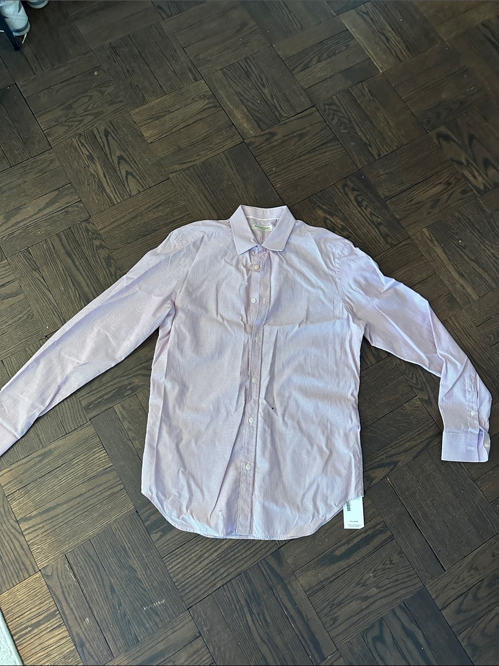 Burberry Light Pink Micro-Stripe Dress Shirt